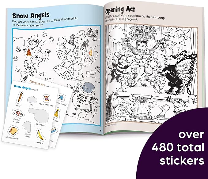 Highlights Hidden Pictures Fun Books for Kids Ages 3-6, 4-Pack, 64 Pages of Seek and Find Activities, Double as Coloring Books, 480+ Stickers, Volume 1