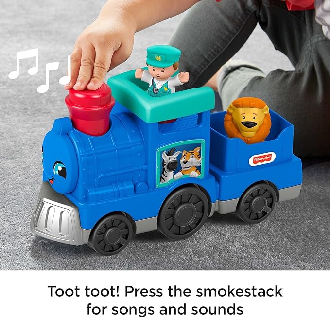 Fisher-Price Little People Toddler Toy Animal Train Push-Along Vehicle with Music Sounds & Figures for Preschool Pretend Play Kids Ages 1+ Years