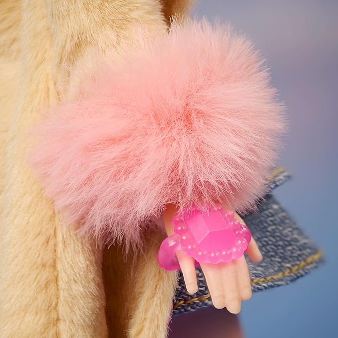 Barbie Signature My Scene Doll & Accessories, Chelsea in Y2K-Inspired Outfit with Butterfly Top, Cargo Jeans, Denim Bag & Display Stand