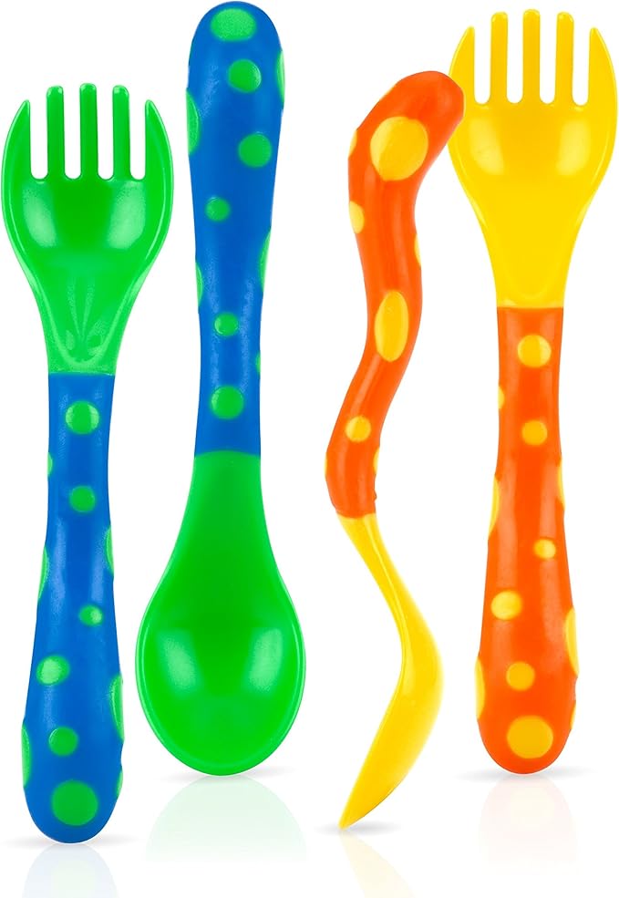 Nuby Spoons and Forks , Colors May Vary, 4 Count