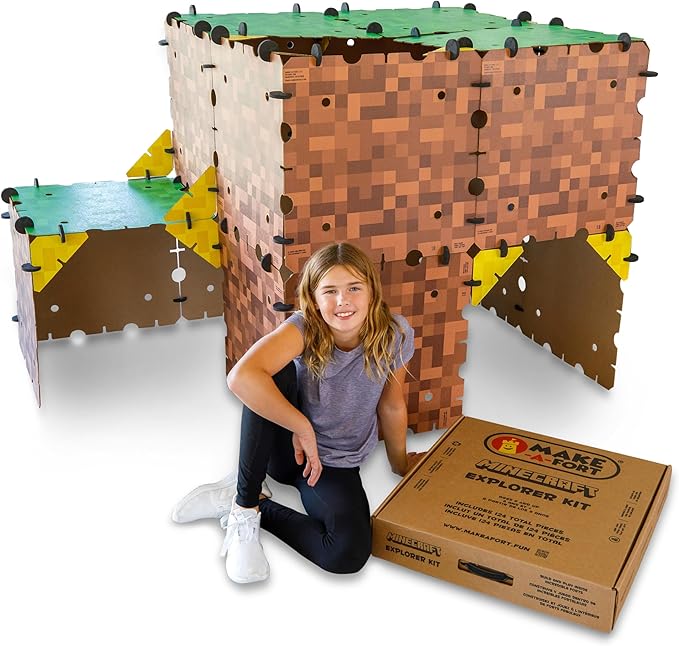 Minecraft Explorer Kit - Build Minecraft in The Real World - Endless Play for Ages 8 and Up - Build Forts, Mazes, Tunnels, and More - Durable, Reusable, and Made in USA (1 Pack)