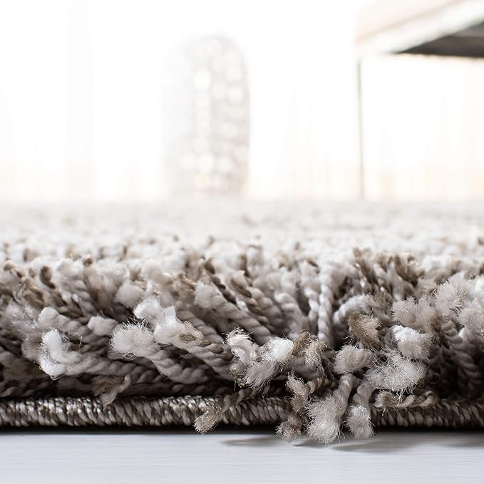 SAFAVIEH Hudson Shag Collection Runner Rug - 2'3" x 8', Grey & Ivory, Modern Abstract Design, Non-Shedding & Easy Care, 2-inch Thick Ideal for High Traffic Areas in Living Room, Bedroom (SGH298F)