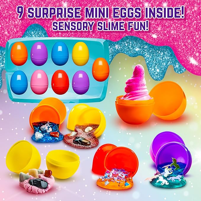 GirlZone Unicorn Gemstones Discovery Dig Kit, 13 Gemstone Dig with Slime and Precious Gems, Gift-Ready DIY Bracelet Kit, STEM Craft for Kids Age 12-14, Perfect for Valentine Gifts