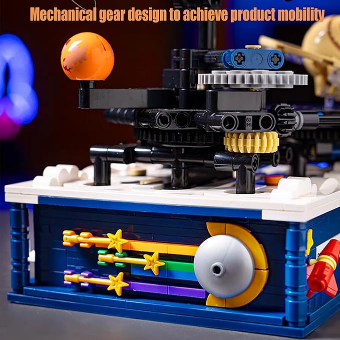 Solar System Building Toys, Rotatable Educational Toys for Science Experiments，Lighted Ornaments for The Night，Birthday Gift for Ages 8 up，Gifts for Christmas （775 Pieces）