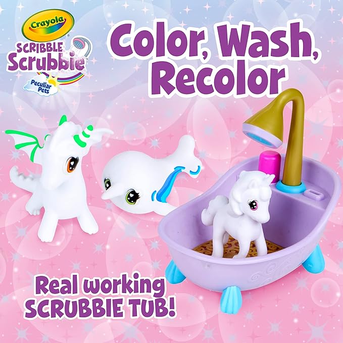 Crayola Scribble Scrubbie Peculiar Pets, Washable Pet Grooming Toy for Kids, Arts & Crafts, Gifts for Girls & Boys, Ages 3, 4, 5