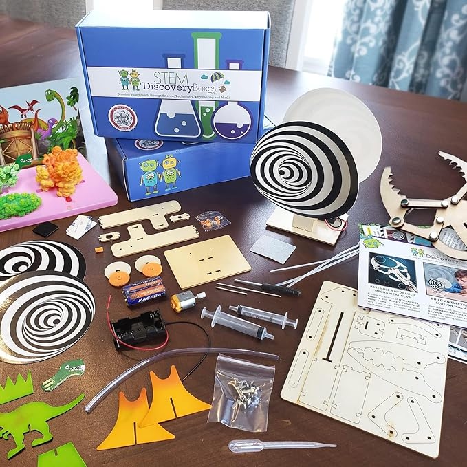 STEM Discovery Box 3 Month Subscription with 9 STEM Projects - Educational Science Technology Engineering Learning Lab - Kids Experiment Activity Build Sets - Girls & Boys Children Ages 7 - Teen
