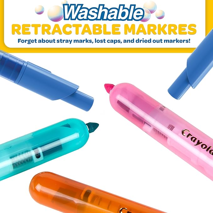 Crayola 10CT SUPERCLICKS,Retractable, Holiday Toys, Gift for Boys and Girls, Kids, Stocking, Arts and Crafts, Gifting