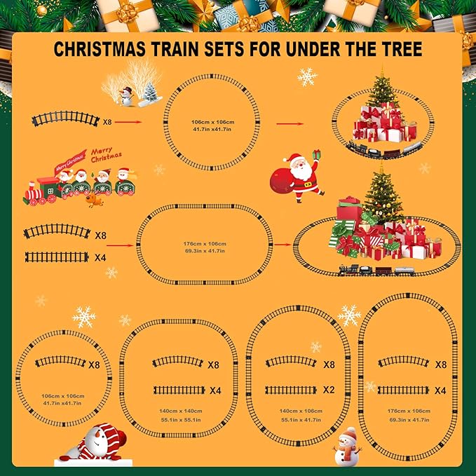 Remote Control Train Set for Kids Electric Steam Engine Locomotive, Oil Tank Train, Cargo Cars & Tracks, Realistic Smoke,Sounds & Lights, Rechargeable Birthday Gifts for Boys Girls 3 4 5 6 7+ … …