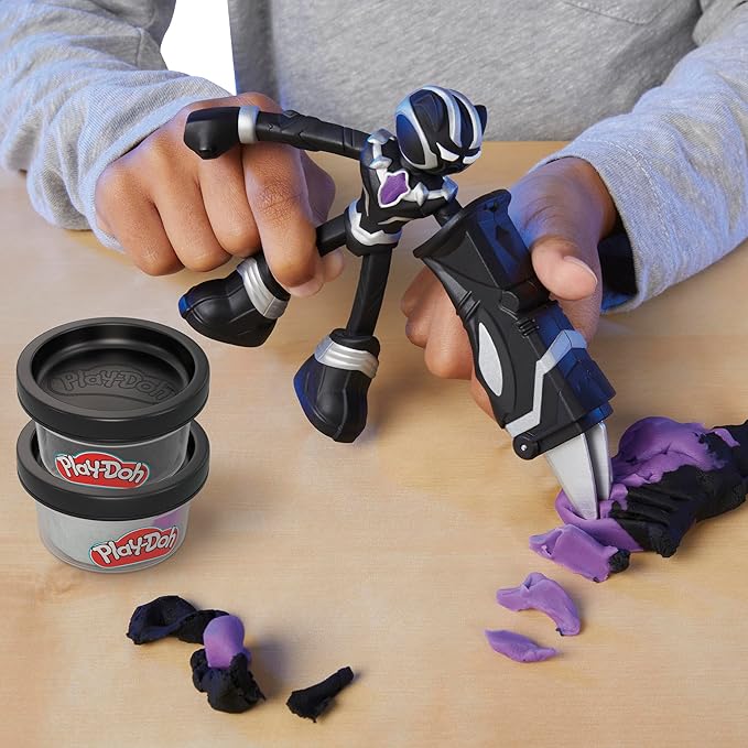 Play-Doh Marvel Black Panther Cutting Claws with Bendy Action Figure, Imagination Toys for 4 Year Old Boys and Girls and Up