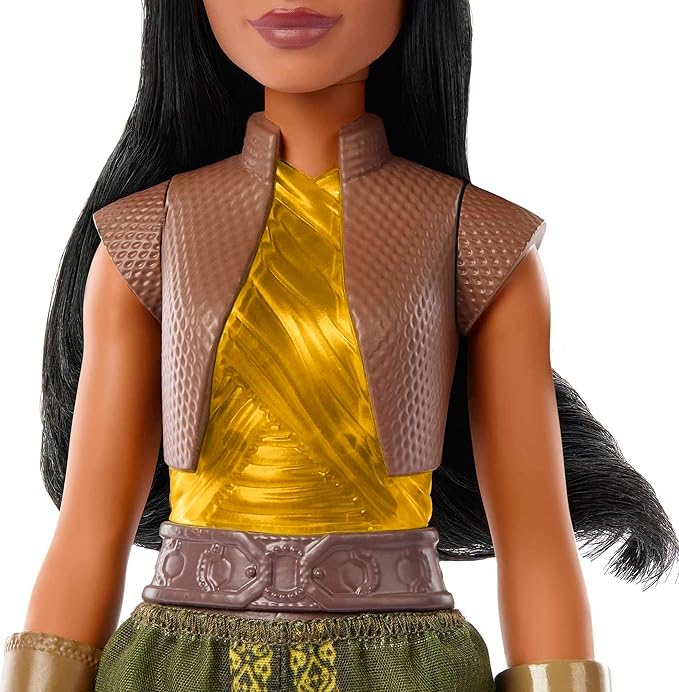 Mattel Disney Princess Toys, Raya Fashion Doll, Sparkling Look with Black Hair, Brown Eyes & Accessories, Inspired by the Movie