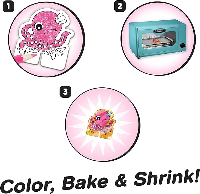 Shrinky Dinks Minis Mermaids, Includes 10 Preprinted Shrinky Dinks, Kids Art and Craft Activity Set, Kids Toys for Ages 5 Up by Just Play