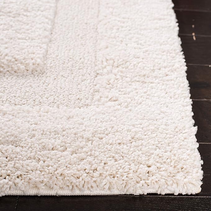 SAFAVIEH Florida Shag Collection 4' Square Grey/Grey SG454 Border Non-Shedding Living Room Bedroom Dining Room Entryway Plush 1.2-inch Thick Area Rug