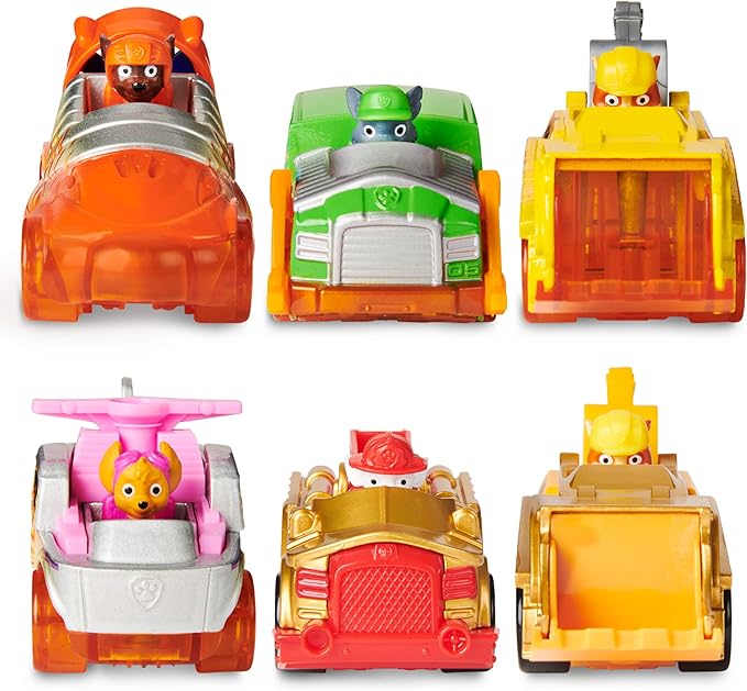 Paw Patrol, True Metal Spark Gift Pack of 6 Collectible Die-Cast Vehicles, 1:55 Scale