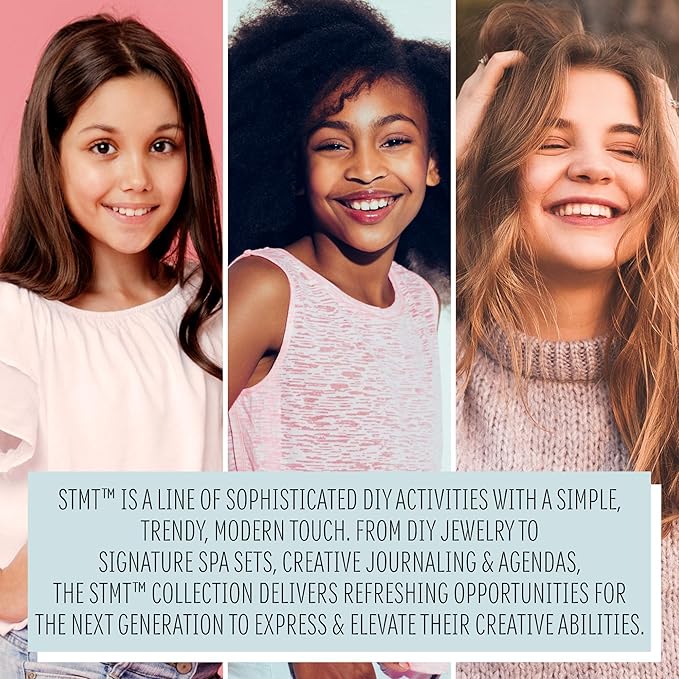 STMT DIY Alphabet Jewelry Set, Design 10 Premium Personalized VSCO Girl Bracelets, Necklaces & Accessories, Bead Kit for Friendship Bracelets, DIY ABC Jewelry, Great for Kids & Teens Ages 8, 9, 10, 11