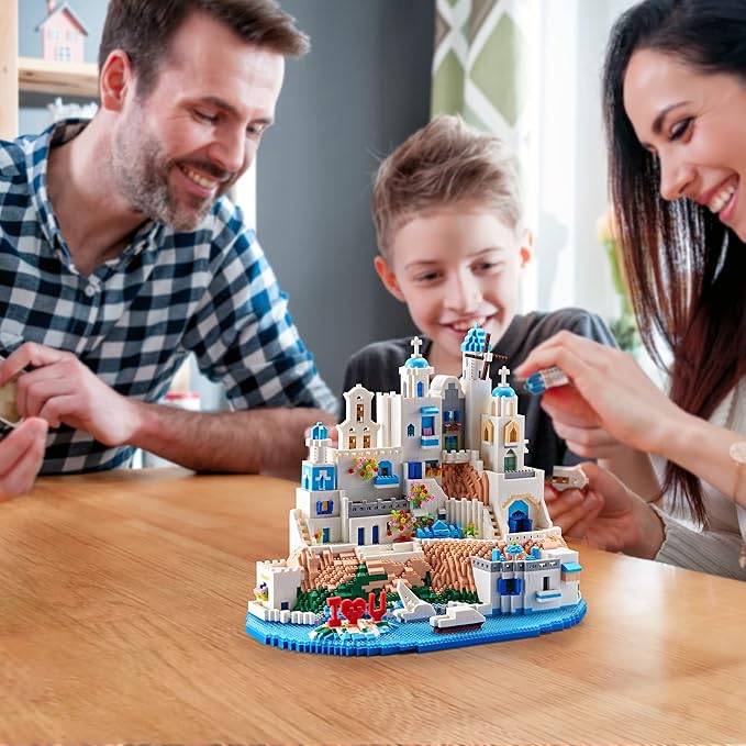 Architecture Micro Building Blocks Set for Adults- 5810PCS Romantic City Collectible Aegean Sea Mini Castle Building Blocks Modle Kits, Creative Present for Kids Age of 14+