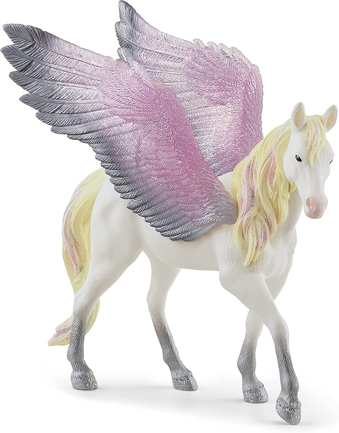 Schleich bayala Mythical Winged Sunrise Pegasus Mare Figurine - Featuring Glittery Wings and Mane, Imaginative Fun and Durable Horse Toy for Girls and Boys, Gift for Kids Ages 5+