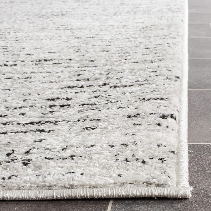 SAFAVIEH Adirondack Collection Runner Rug - 2'6" x 18', Ivory & Silver, Modern Abstract Design, Non-Shedding & Easy Care, Ideal for High Traffic Areas in Living Room, Bedroom (ADR117B)