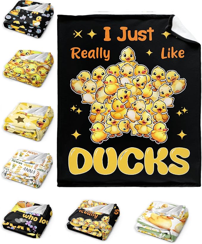 I Just Really Like Ducks Pentagram Adult duck Blanket Kids Funny Blanket Suitable for Bedroom bed sofa Crib Couch Chair outdoor All Season Items That Yellow Duck Lovers Will Love 60"x50"for Teens