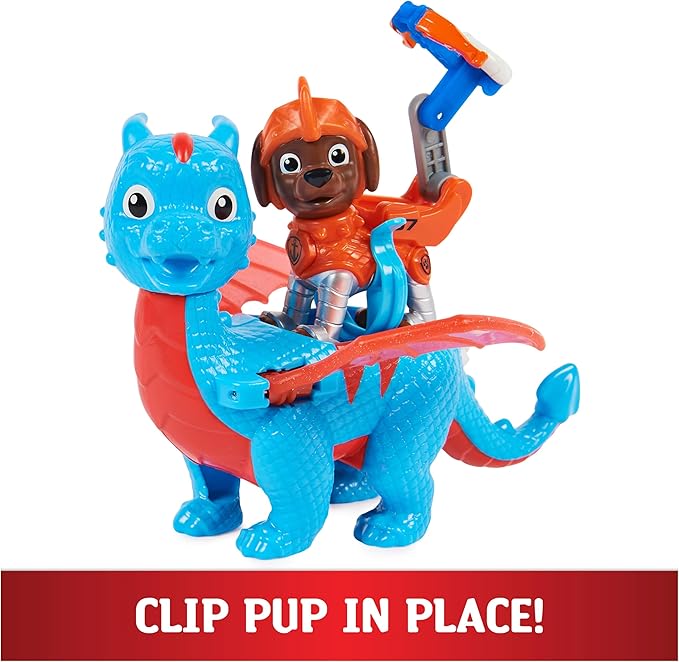 Paw Patrol, Rescue Knights Zuma and Dragon Ruby Action Figures Set, Kids Toys for Ages 3 and up
