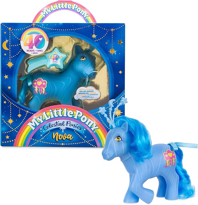 My Little Pony Classics - Celestial Ponies - Nova - Retro 4" Collectible Play Figure, Great for Kids, Toddlers, Adults, Girls and Boys Ages 3+