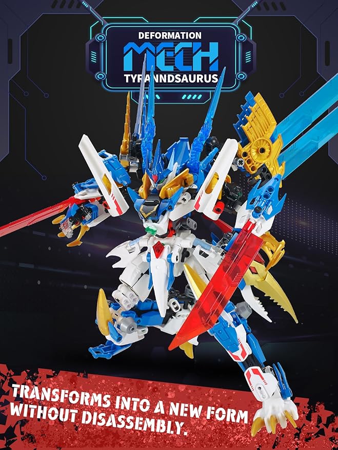 Dinosaurs Transforming Mech Technic Building Sets，Pterodactyl 2-in-1 Building Block Model, Robot Action Figures Building Kits, Birthday for Boys, Adult Age 8-12 (Pterodactyl)