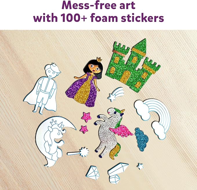 Skillmatics Art & Craft Activity - Foil Fun Unicorns & Princesses, No Mess Art for Kids, Craft Kits & Supplies, DIY Creative Activity, Valentine's Day Gifts for Ages 4, 5, 6, 7, 8, 9