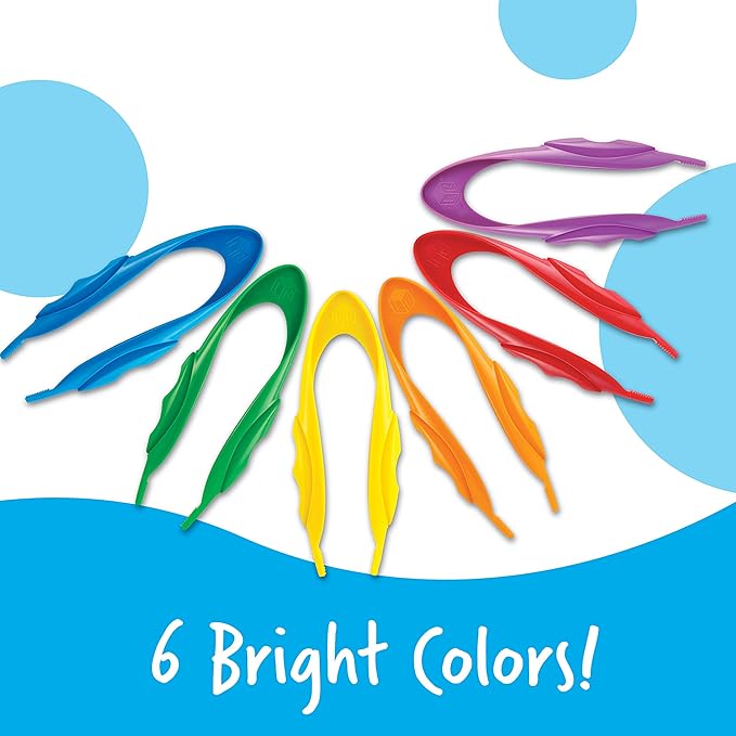 Learning Resources Jumbo Tweezers, Set Of 12, Sorting & Counting, Preschool Science, Homeschool, Toddler Fine Motor Skill Development
