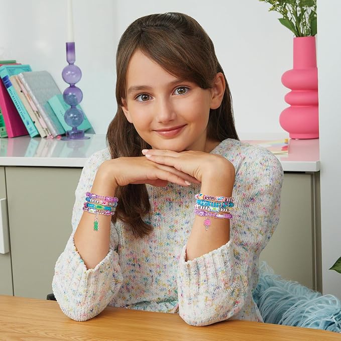 Make It Real:Shrink Magic Candy Shop Bracelet Kit - Create 20 Bracelets, Use A Hair Dryer to Shrink & Style, DIY Jewelry Kit, Girls & Kids Ages 8+