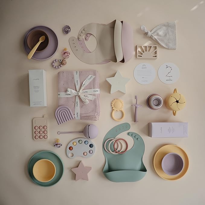 mushie Classic Silicone Suction Plate | BPA-Free Non-Slip Design (Soft Lilac)