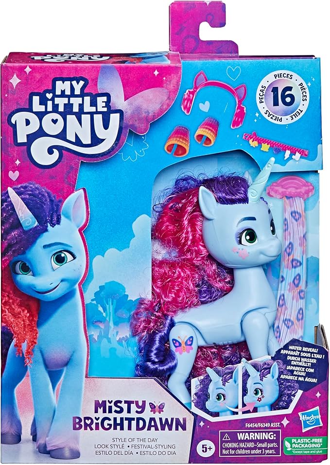 My Little Pony Toys Misty Brightdawn Style of The Day, 5-Inch Hair Styling Dolls, Toys for 5 Year Old Girls and Boys
