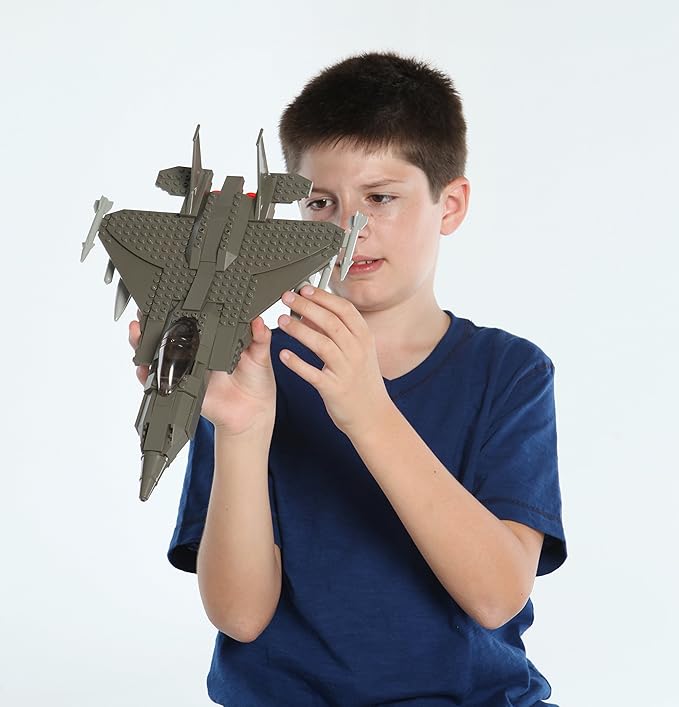 Ultimate Soldier Fighter Jet Military Building Kit, Grey