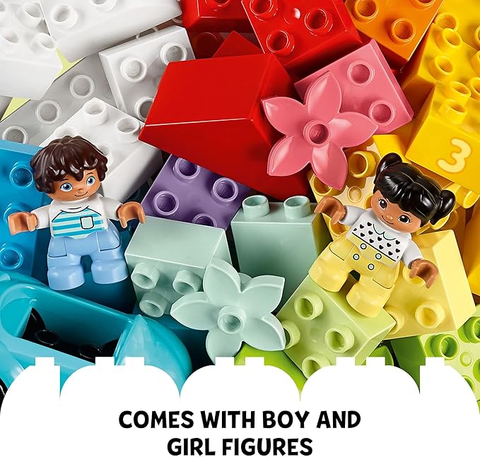 LEGO DUPLO Classic Brick Box Building Set - Features Storage Organizer, Toy Car, Number Bricks, Build, Learn, and Play, Great Gift Playset for Toddlers, Boys, and Girls Ages 18+ Months, 10913