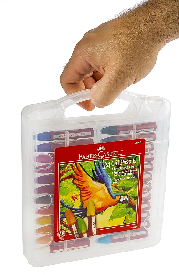 Faber-Castell Blendable Oil Pastels In Durable Storage Case- 24 Vibrant Colors - Non-Toxic Pastels for Kids