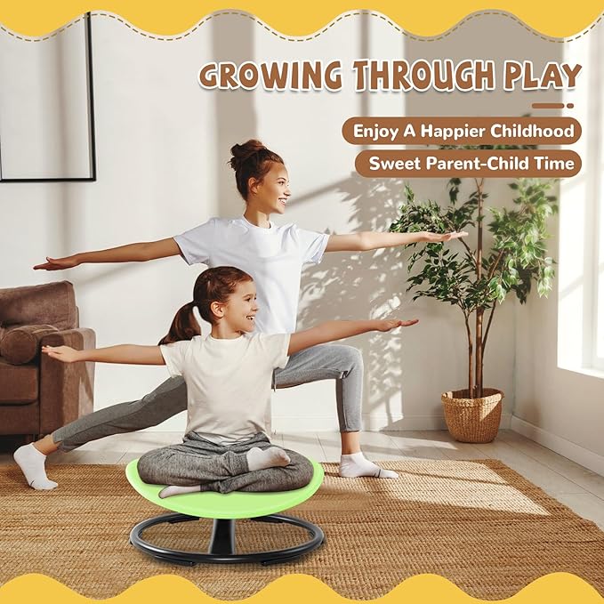 Zhenx Spinning Chair for Kids, Autism Kids Swivel Chair, Kids Sensory Chair, Spinning Chair for Autistic Kids & ADHD Children, Sit and Spin Training Body Coordination (Green)
