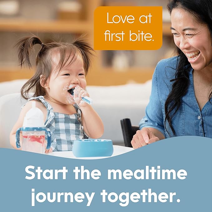 NumNum Baby Spoons Set, Pre-Spoon GOOtensils for Kids Aged 6+ Months - First Stage, Baby Led Weaning (BLW) Spoon - Self Feeding, Silicone Toddler Food Utensils - 4 Spoons, Neutral Colors