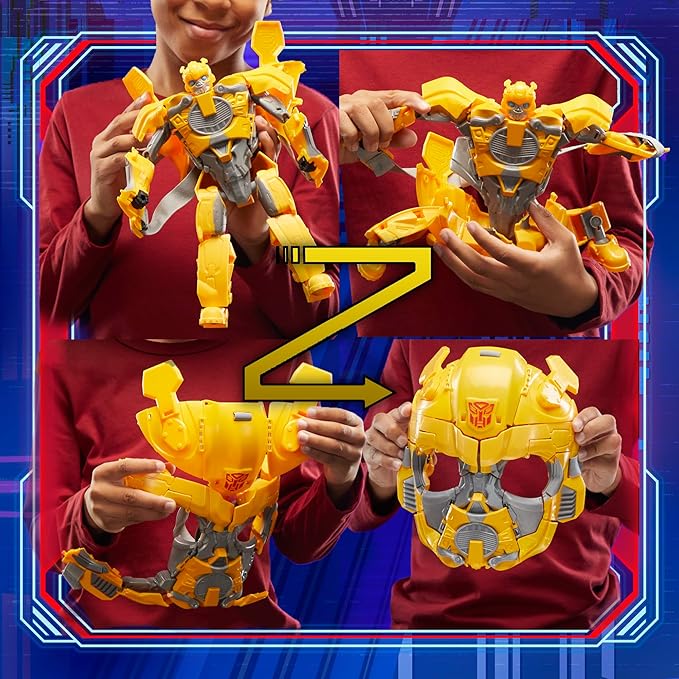 Transformers One 2 in 1 Bumblebee B-127 9.8 Inch Robot Action Figure, Converts to Mask, Interactive Toys for Boys and Girls Ages 6 and Up