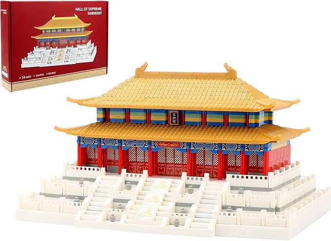 Chinese Architecture Micro Building Blocks Set Hall of Supreme Harmony Collection Model for Display 2166PCS Creative Toy Building Sets for Adults and Kids Age 14+