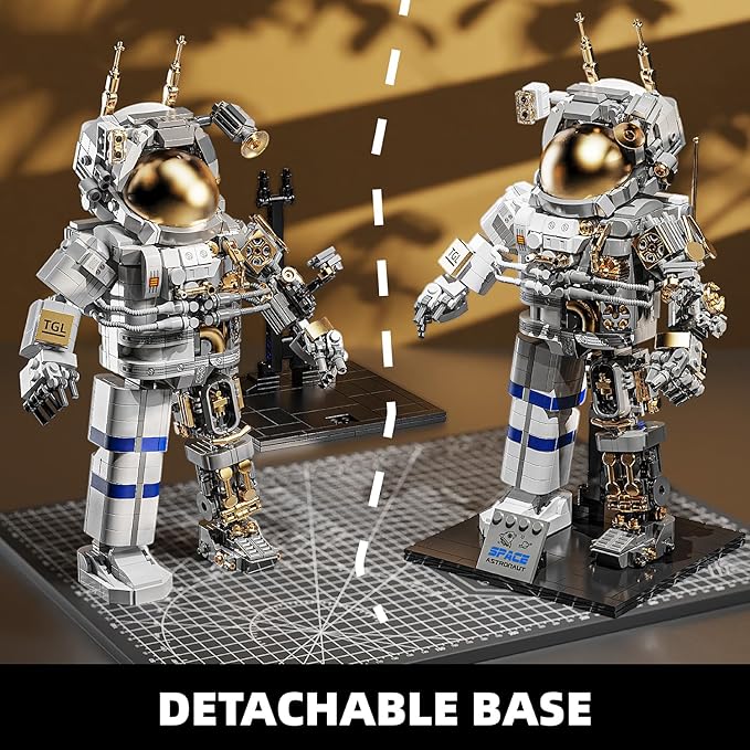TYCOLE City Space Astronaut Building Toy Set -Translucent Classic Spaceman Model Building Block Set with Display Stand,Home or Office Decor,Idea Christmas Birthday Gift for Adults&Kids 8+ (860PCS)