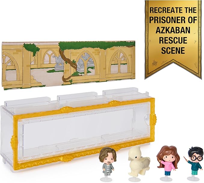 Wizarding World Harry Potter, Micro Magical Moments Prisoner of Azkaban Rescue Set with 4 Mini Figures & Display Case, Kids Toys for Ages 6 and up