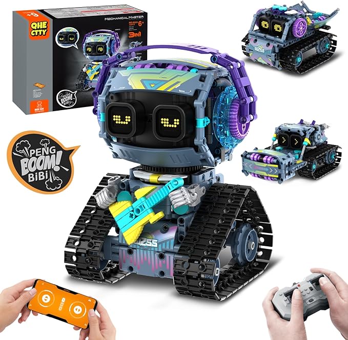 STEM Robot Building Kit for Kids 6-14,3in1 Remote & APP Controlled STEM Rock Robot/Truck/Road Roller Robot Building Toys for Kid,433 Pcs Building Blocks Set Birthday Xmas Gift Ideas for Boys Girls