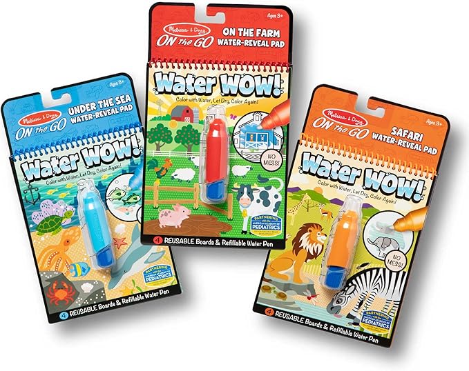 Melissa & Doug Water Wow! - Water Reveal Pad Bundle - Farm, Safari & Under The Sea
