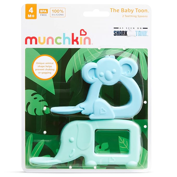 Munchkin® The Baby Toon™ Silicone Teether Spoon, 2 Pack, Elephant/Koala (As Seen On Shark Tank)