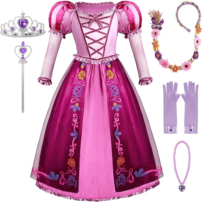 Spooktacular Creations Halloween Girl Princess Costume, Light Purple Princess Dress, Puff Sleeve Dress for Toddler Roleplay