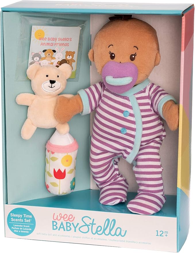 Manhattan Toy Wee Baby Stella Beige Sleepy Times Scent 12" Soft Baby Doll Set