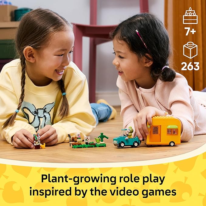 LEGO Animal Crossing Leif's Caravan & Garden Shop Building Toy - Animal Crossing Toy Figure and Playset for Kids, Girls and Boys, Ages 7+ - Pretend Play Gift Idea for Birthdays - 77054