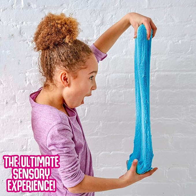 by Horizon Group USA, 4.5 lbs of Stretchable, Expandable, Moldable Non-Stick Slimy Play Sand in 3 Reusable Buckets, Purple/Blue/White