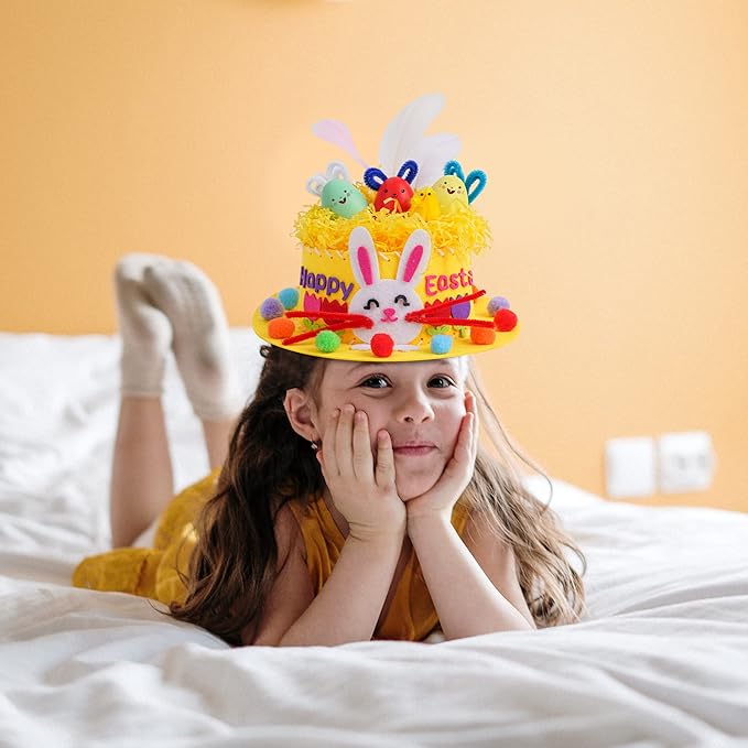 Easter Hat Kit for Children DIY Easter Chick Bunny Egg Crafts Kit