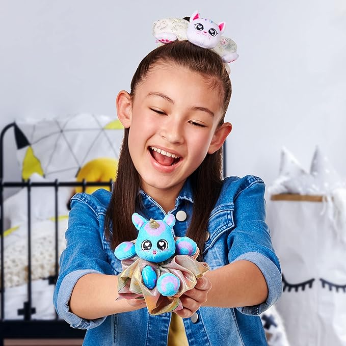 Scrunchmiez Giantz, These Cute Oversized scrunchies Magically Transform from Hair Accessory to Lovable Plush Collectible Friend and Backpack Clip! - Maya The Unicorn