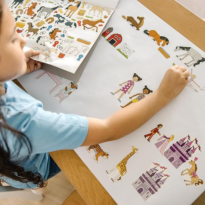 Melissa & Doug Sticker Collection and Coloring Pads Set: Princesses, Fairies, Animals, and More - FSC Certified