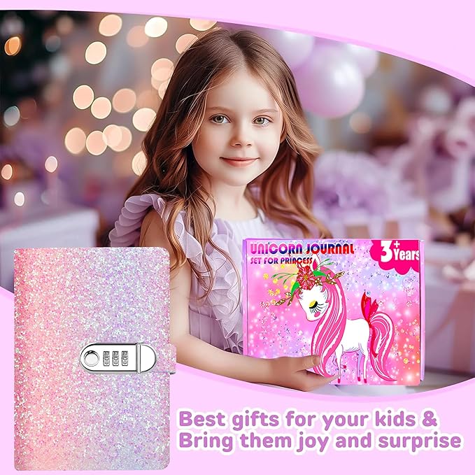DIY Journal Kit for Girls,Diary for Girls with Lock,DIY Journal Set for Tween & Teen Girls, Stationery Set, Diary Supplies Set, Journaling Art Crafts Kit, Ideal Gifts for Girl
